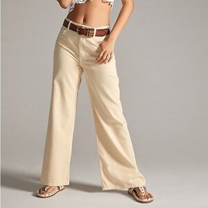 Anthropologie Pilcro Annie Pants – Wide-Leg Cream Denim / Size 28